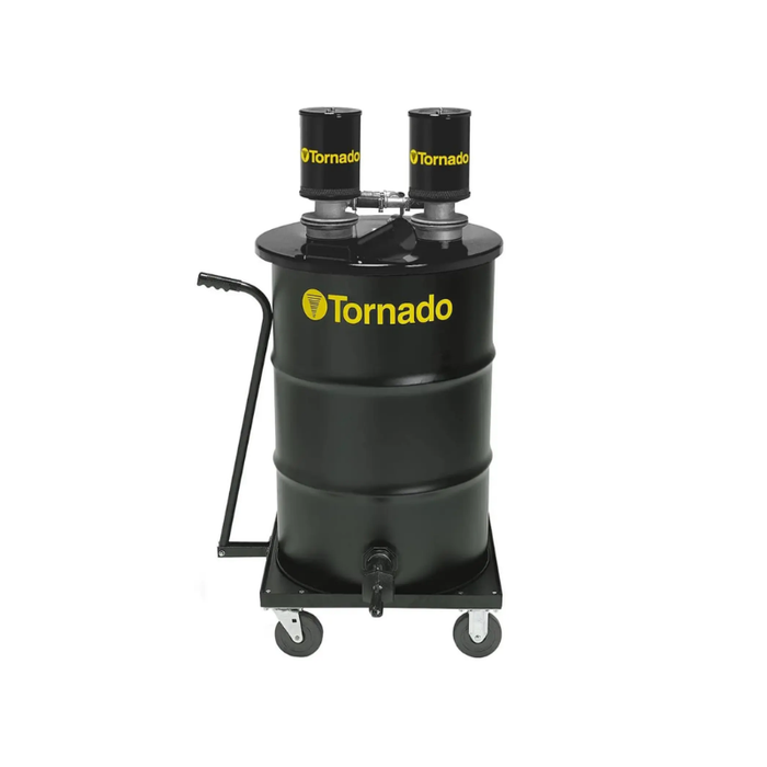 Jumbo Air Dual Venturi Wet Only Vac - 55 GAL - Dual Wet-Only Air Venturi Vacuum Head - 50' Horizontal Reach - Unit Comes w/ Drum, Rod, Adapter, Dolly & Filter