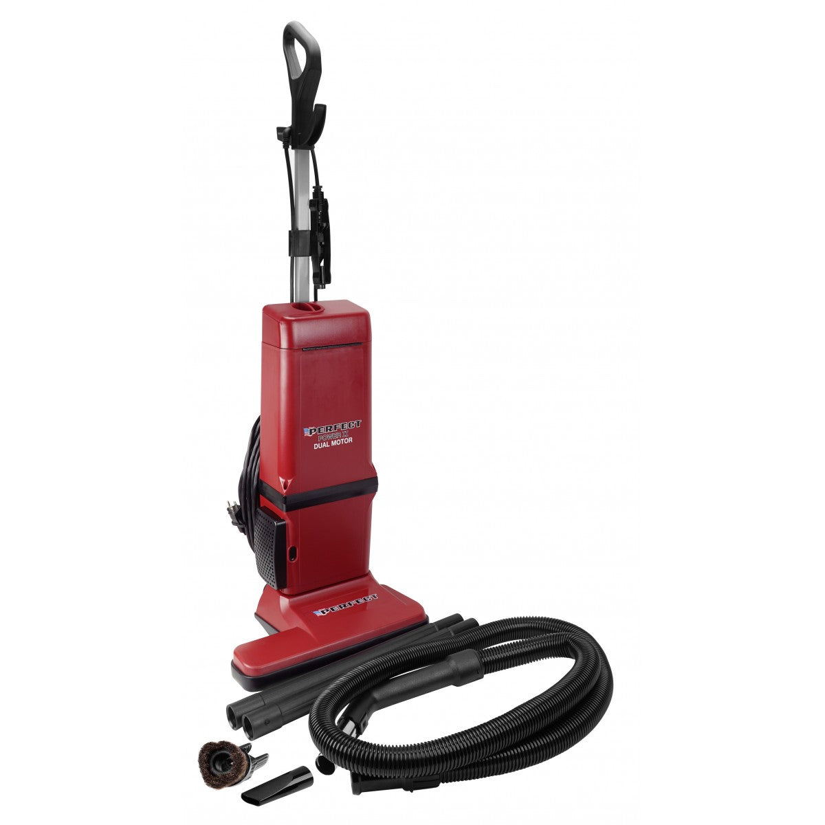 PERFECT DUAL MOTOR 15" UPRIGHT VAC – 15" path, HEPA filtration, 5 piece tool kit 50' Cord