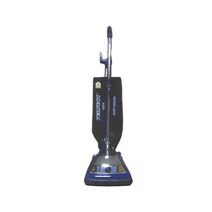 PERFECT HEPA QUIET 12" UPRIGHT VAC – 12" path, HEPA BAG, ergonomic handle, super magnet, 50' Cord w/ quick release
