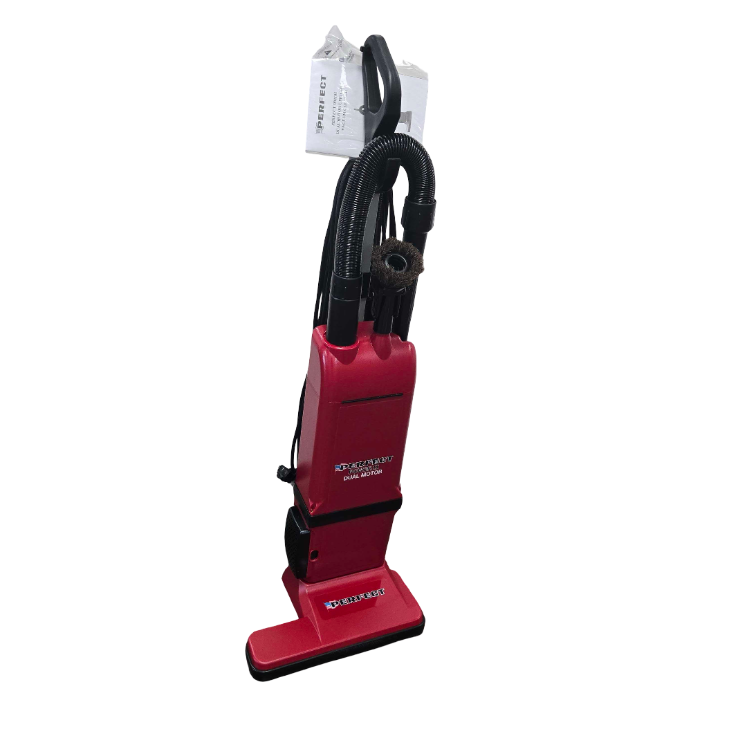 PERFECT 15" Dual Motor Upright Vacuum with Attachments, HEPA filtration, 50' Cord
