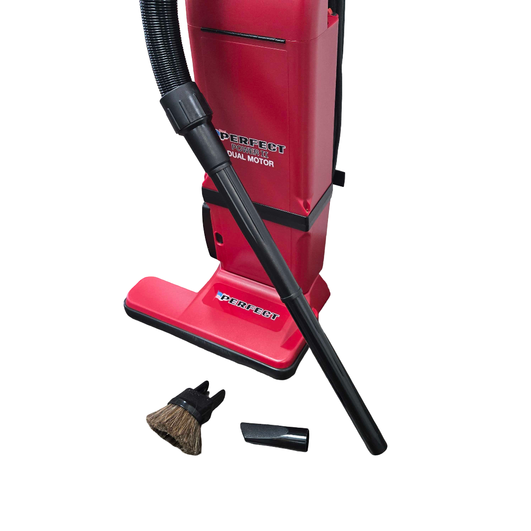 PERFECT 15" Dual Motor Upright Vacuum with Attachments, HEPA filtration, 50' Cord