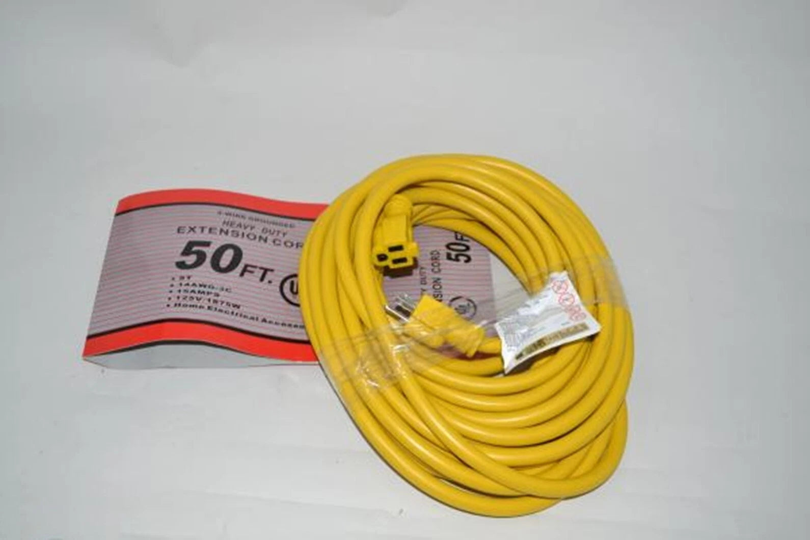 50' Heavy Duty Yellow Insulated Cord - 14/3 600 Volt