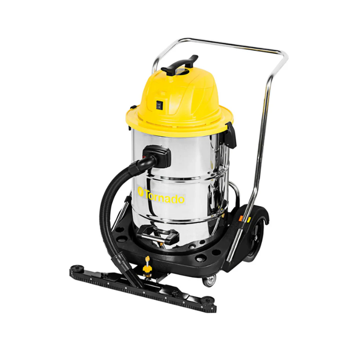 Taskforce 15 Wet/Dry Vac (Stainless Steel) - 15 GAL - Includes Crush-resistant Hose, 2-pc Wand, Hard Floor Tool, Crevice Tool, Dust Brush, and Squeegee Attachment