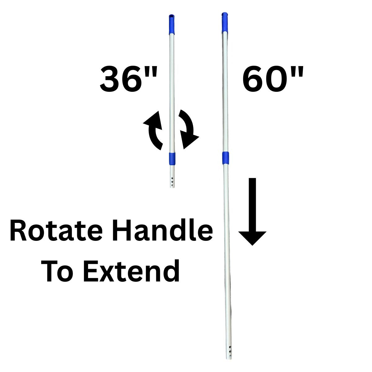36" - 60" - Telescoping Handle for Microfiber Mop Frames