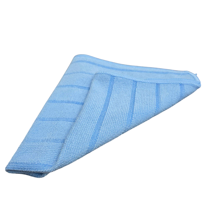 Blue Microfiber Glass Cleaning - Multipurpose Cleaning Cloth – Scrub and Polish - 16" x 16