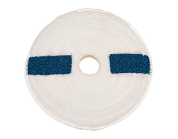 Round Microfiber Polar Scrub Floor Pad - Double Sided - White | 2/CS