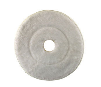 Round Microfiber Polar Floor Pad - Single Sided, with Velcro - White | 2/CS