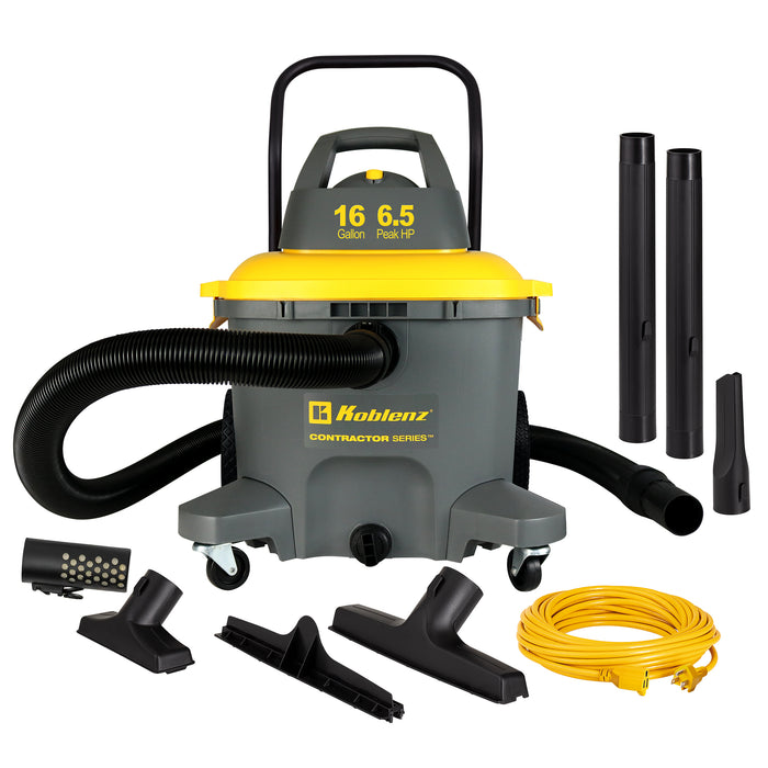 Contractor 6.5 Peak HP Wet Dry Blower Shop Vacuum - With Handle - 16 GAL