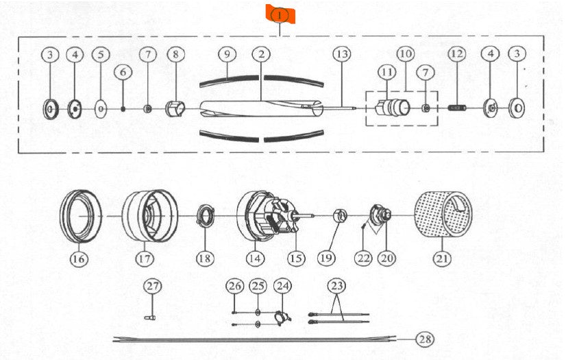 U800 & U900 Brush-Roll Assembly