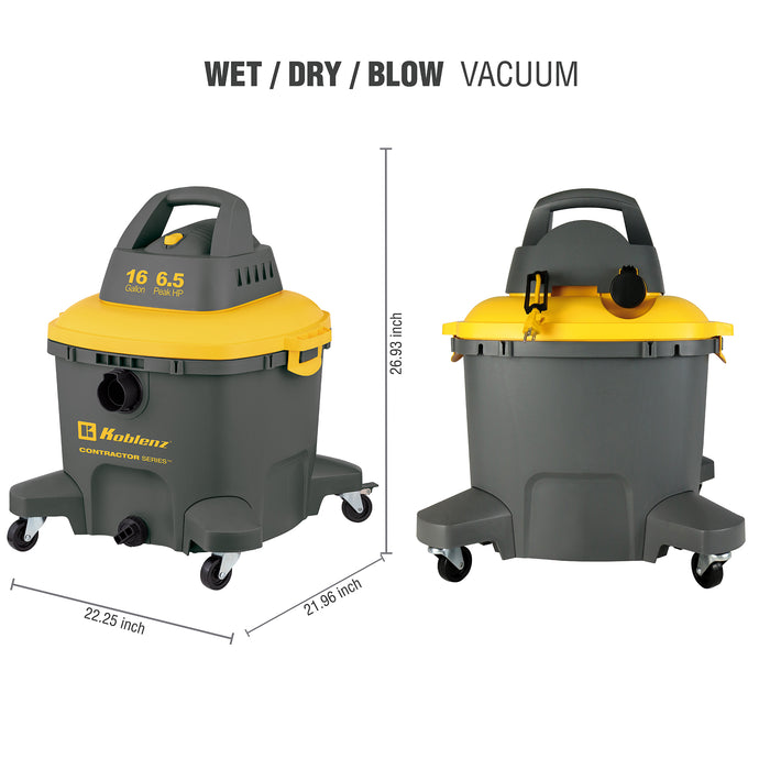 Contractor 6.5 Peak HP Wet Dry Blower Shop Vacuum - 16 GAL