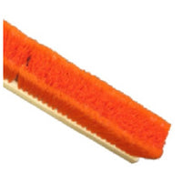 Flagged Poly Outer Row / Stiff Poly Inner Row - 24" Wood Block Floor Brush Broom - Orange
