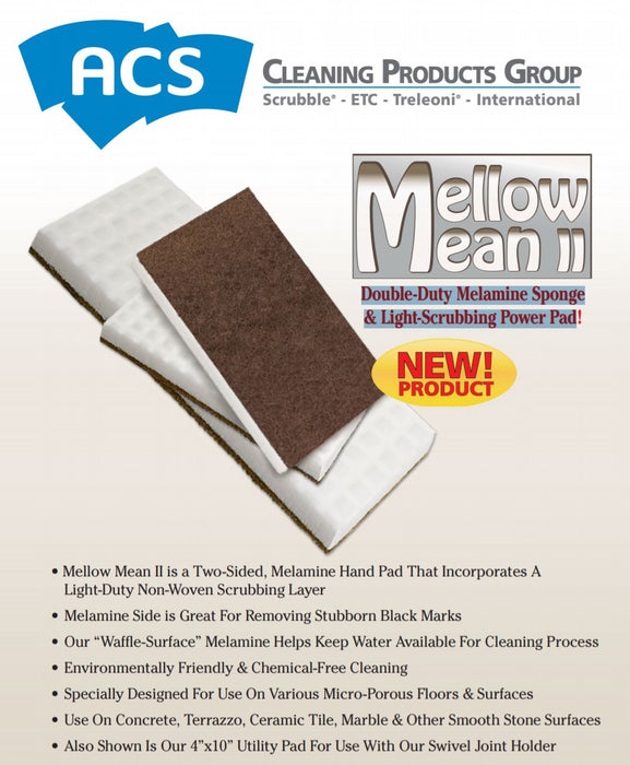 Mellow Mean Double-Duty Melamine Sponge & Light-Scrubbing Power Pad