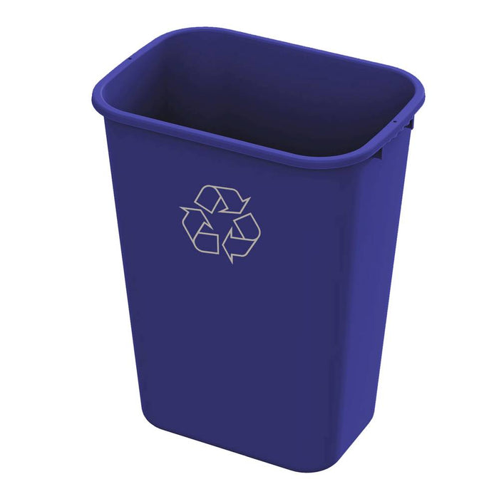 Value-Plus™ Wastebasket with Recycle Logo - 41 QT - Blue