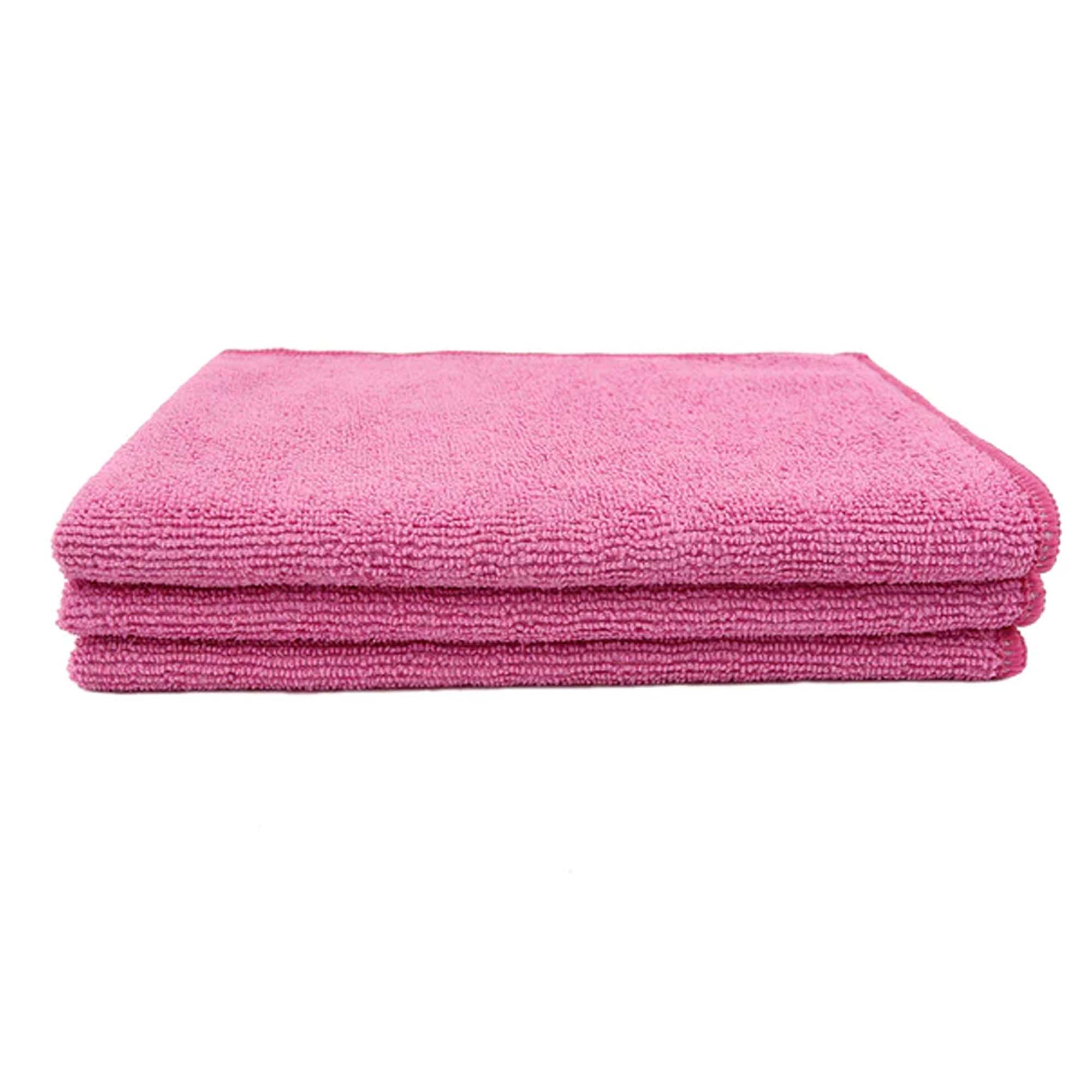 Retail Package of Tricol Clean Pink Microfiber Cleaning Cloths, 3 pack