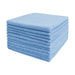 stack of blue Tricol Clean Everplush Commercial Grade 16 inch Microfiber Cleaning Cloths