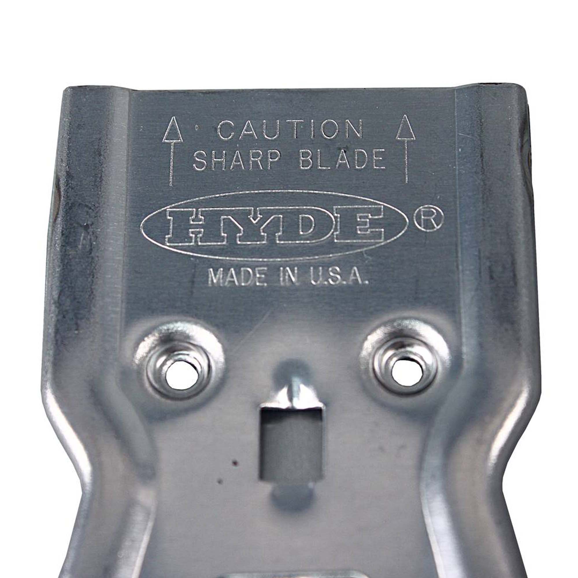 closeup of Silver Safety Scraper for Flat Blade