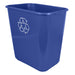 Blue Plastic Soft Sided Waste Basket with Recycle Logo