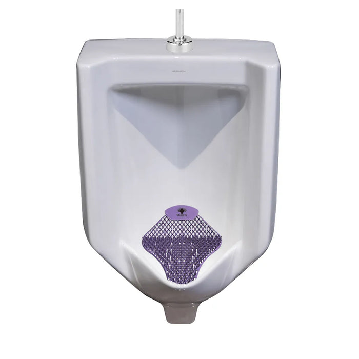 WizKid Products Stringray Purple Urinal Screen pictured in urinal, Lavender Scent