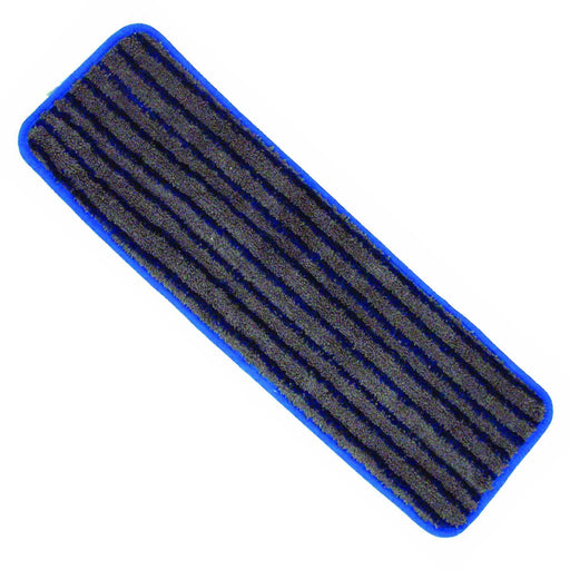 Golden Star 18 inch Heavy Duty Microfiber Scrubber Mop Pad, pictured in dark gray & blue