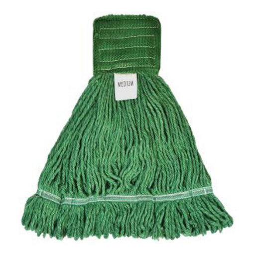 Golden Star Looped End Comet Blend Wet Mop, Medium, 4 Ply Yarn, 5 inch head band, pictured in green
