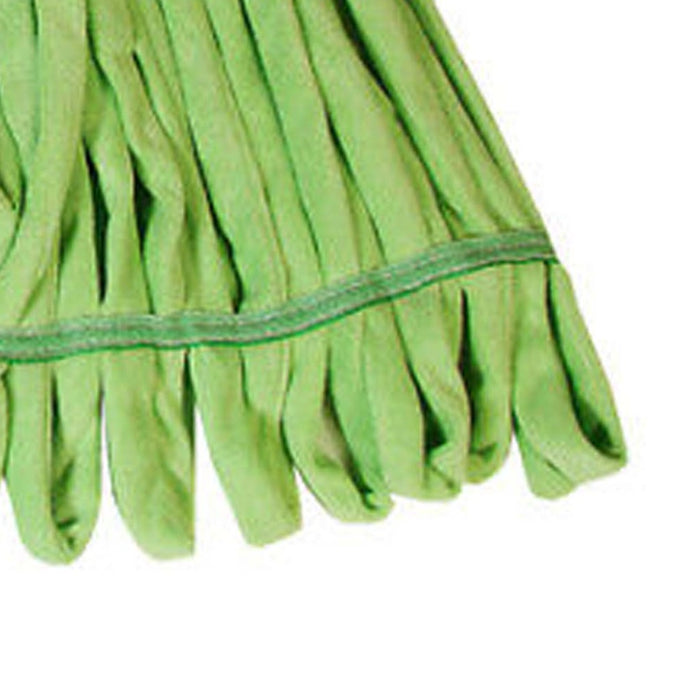 close up of Golden Star relintless microfiber tube traditonal wet mop, green