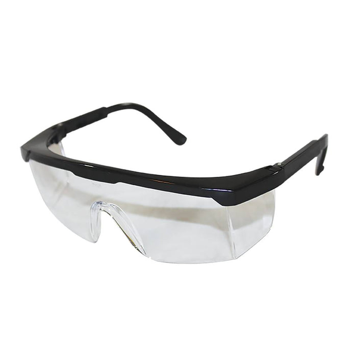 Pro-Guard® 801 Series Clear Hard Coat Safety Glasses - Rachet Frame and Adjustable Temple - Clear Lens/Black Frame