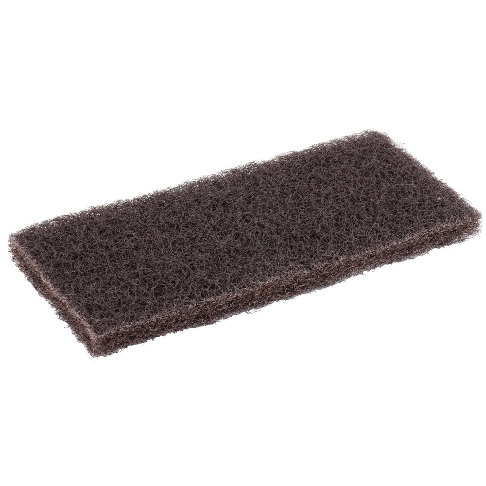 Heavy-Duty Brown Multi-Purpose Scouring Pad / Doodlebug Pad - 10" x 4.5" - (5PK)
