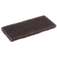 Heavy-Duty Brown Multi-Purpose Scouring Pad / Doodlebug Pad - 10" x 4.5" - (5PK)