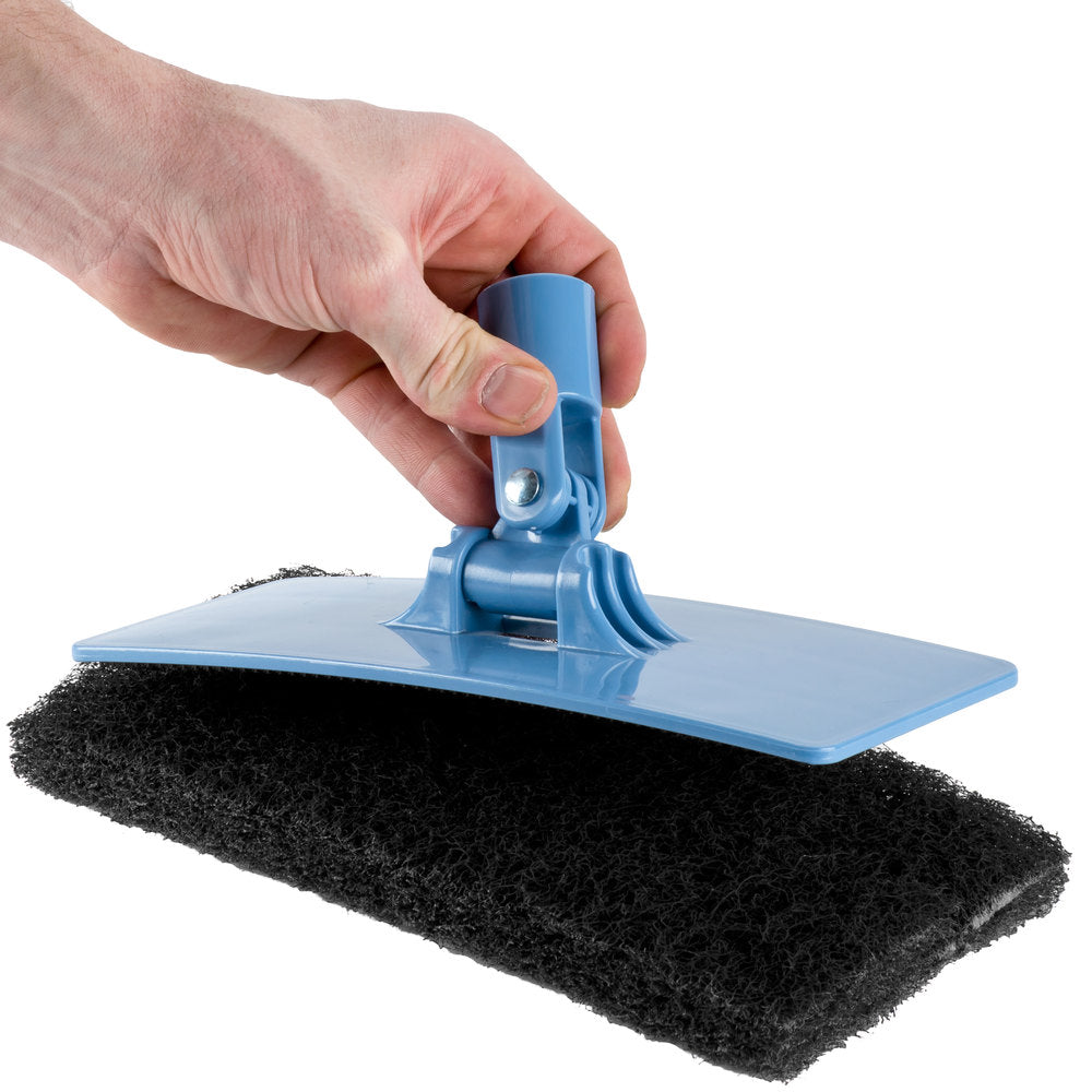 Heavy-Duty Black Multi-Purpose Scouring Pad / Doodlebug Pad - 10" x 4.5" - (5/PK)