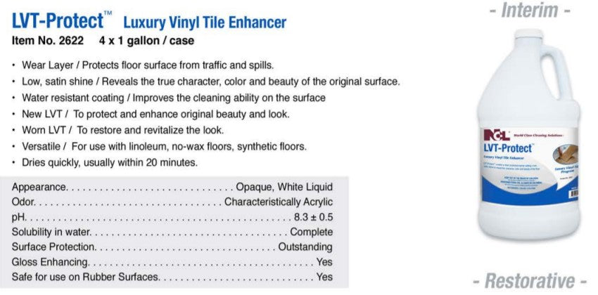 LVT-Protect Luxury Vinyl Tile Enhancer - (1 GAL)