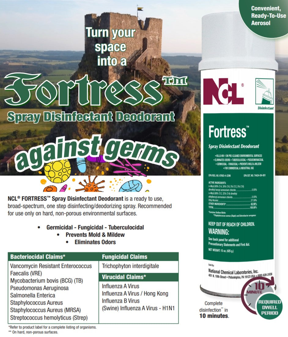 Fortress Spray Disinfectant Deodorant - (15 oz Cans)