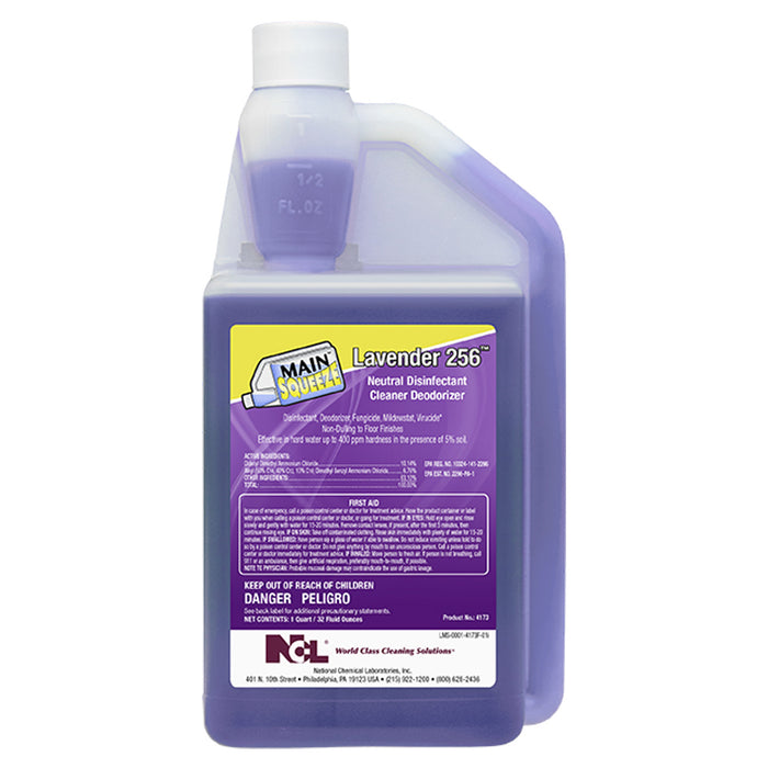 Main Squeeze Lavender 256 Neutral Disinfectant Cleaner Deodorizer - (1 QT)