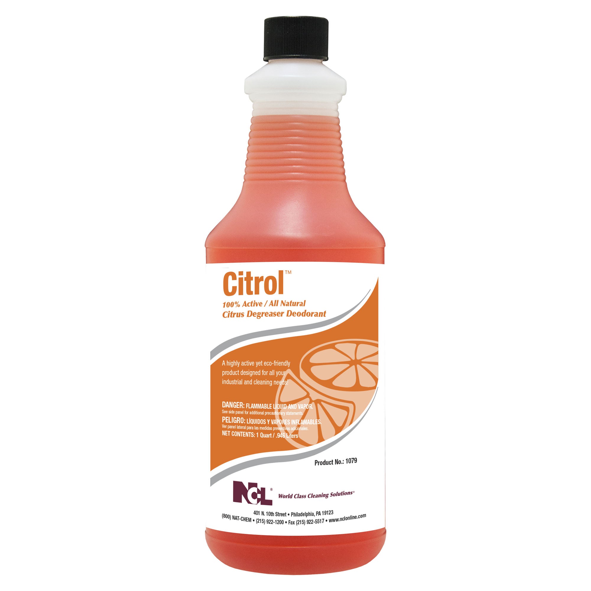 Quart Bottle of NCL Citrol Citrus Degreaser Deodorant, 100% Active, All Natural