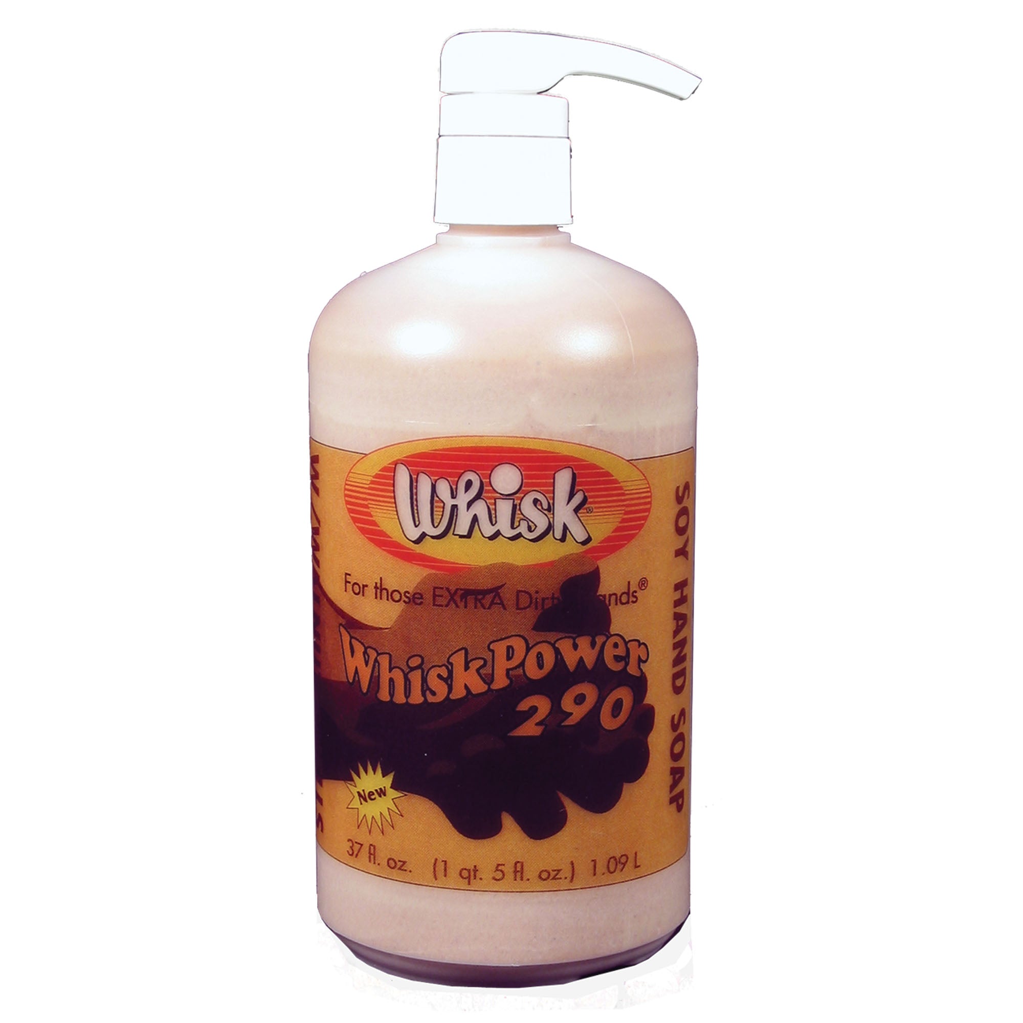 32 ounce pump bottle of Whisk Power 290 Soy Hand Soap with Walnut Shells