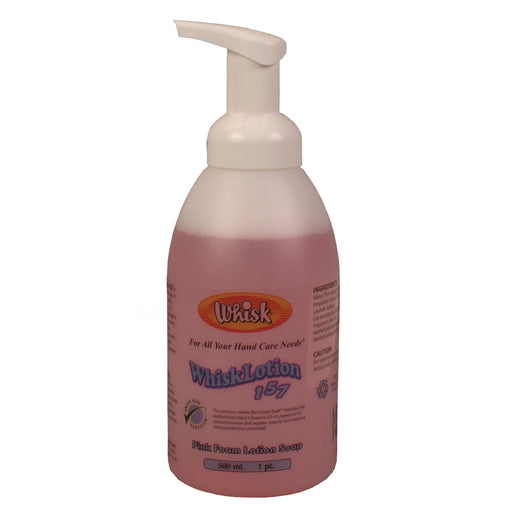 1 pint pump bottle of Whisk Lotion Soap 157 Pink Foam Lotion Soap