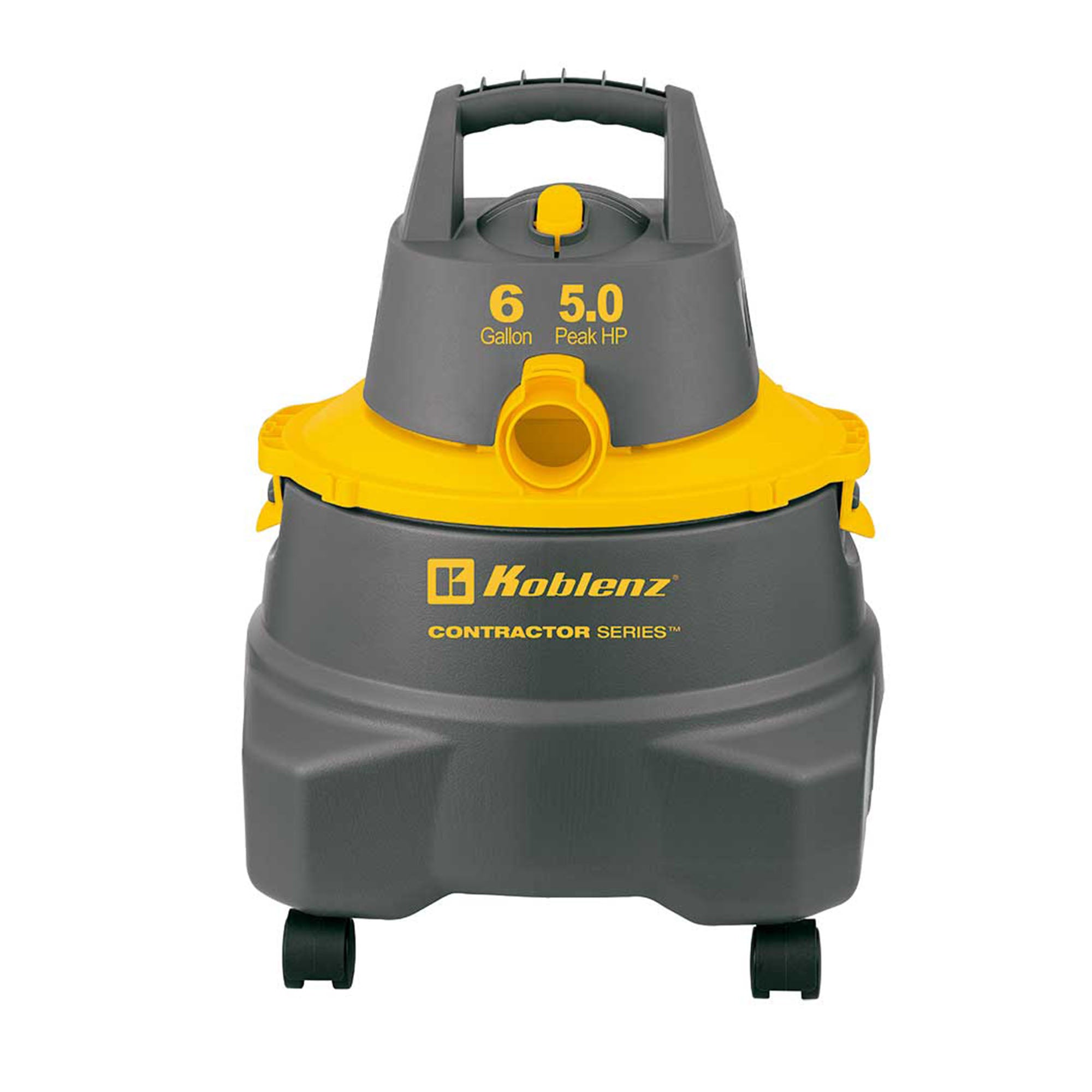 Front view of Koblenz Contractor 5.0 Peak HP Wet Dry Blow Shop Vacuum - 6 GAL