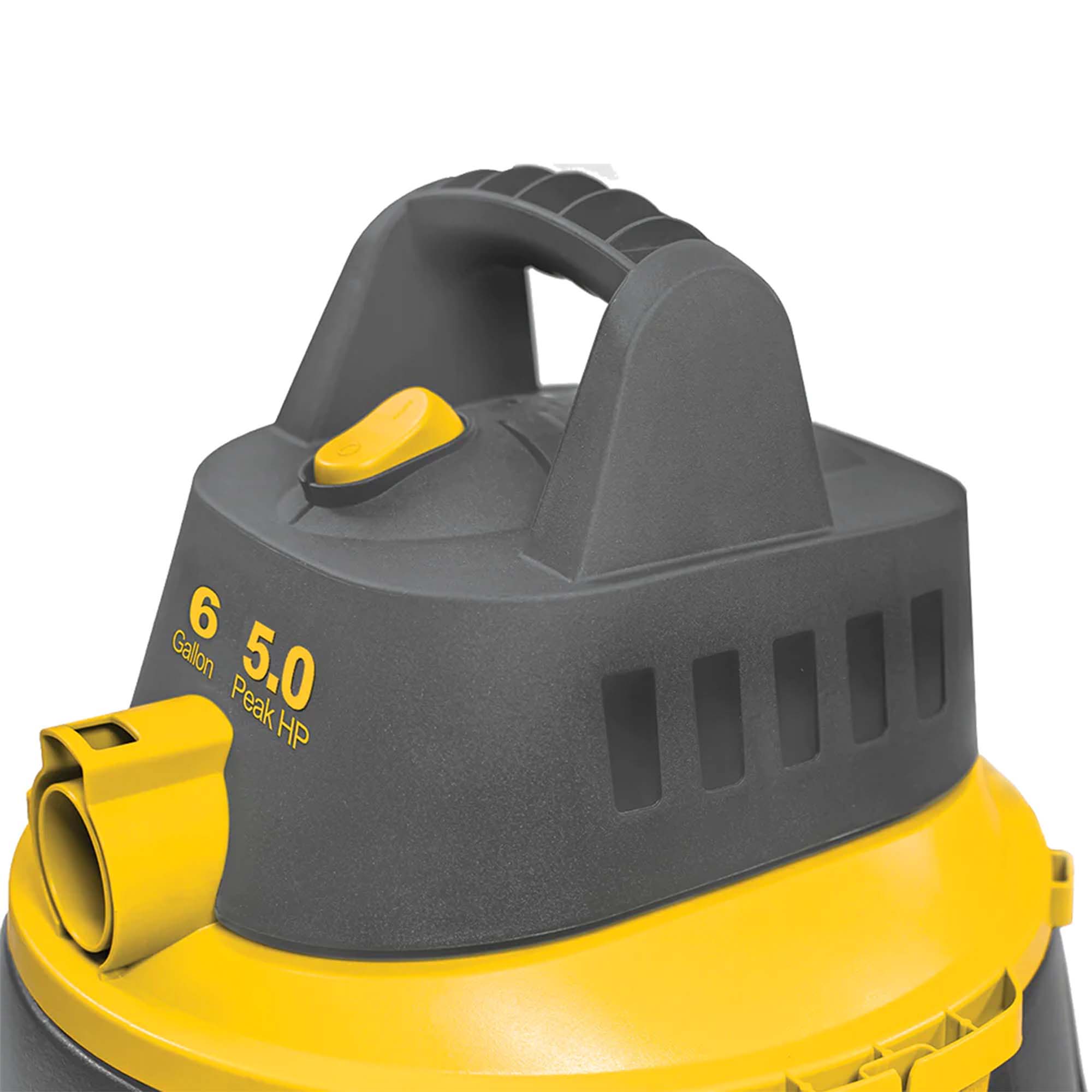 Close up of Koblenz Contractor 5.0 Peak HP Wet Dry Blow Shop Vacuum - 6 GAL