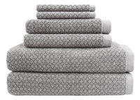 Chip Dye Towels - 6 Piece Bath Towel Set - Granite