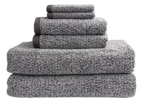 Diamond Jacquard 6 Piece Bath Sheet Towel Set - Grey