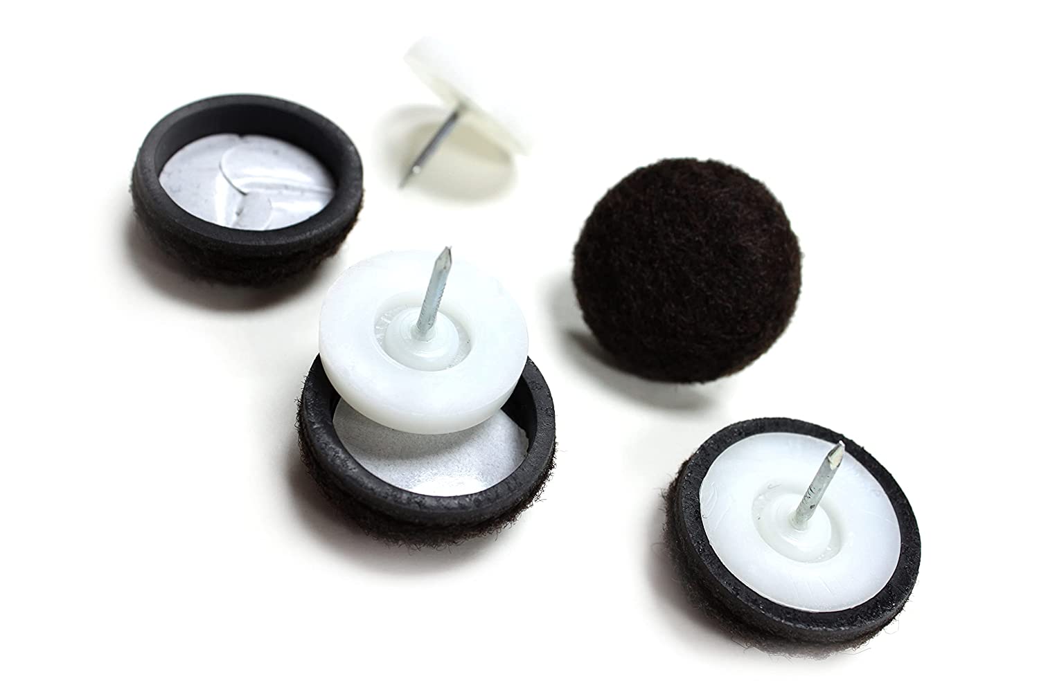 VersaGlide® Formed Felt / Nylon Base Floor Savers - 1.00" - Black - (100 PC)