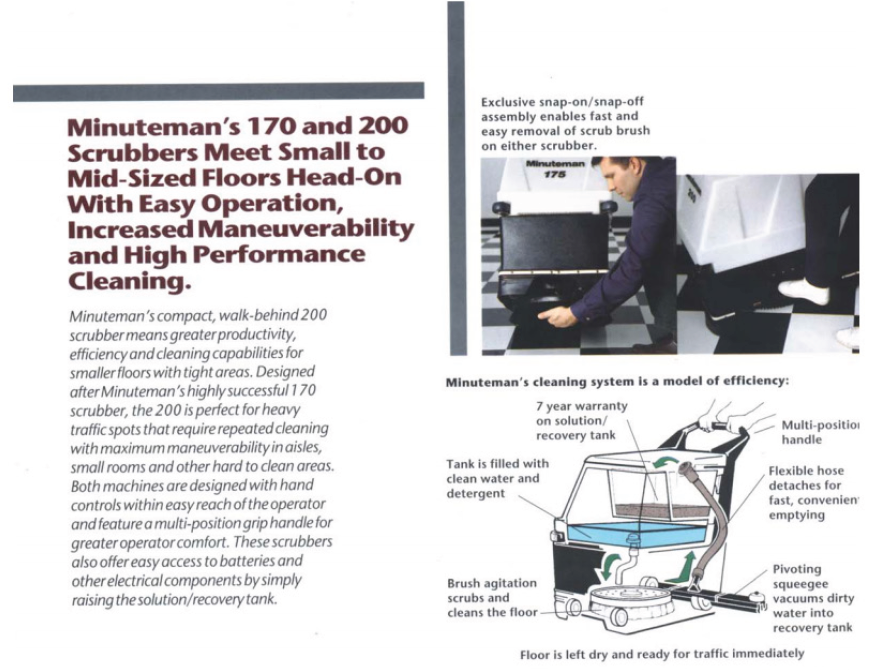 Minuteman 170 - 17" Automatic Floor Scrubber - Refurbished - Low Hours - Floor Machine - Excellent Condition